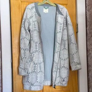 NUMPH GREY FLORAL EMBROIDERED BOMBER